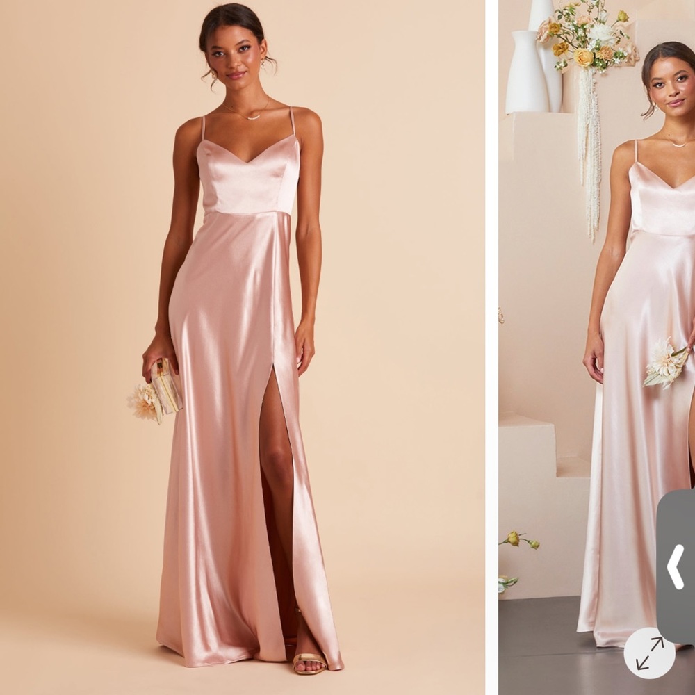 Birdy Grey Rose Gold Satin Maxi Dress